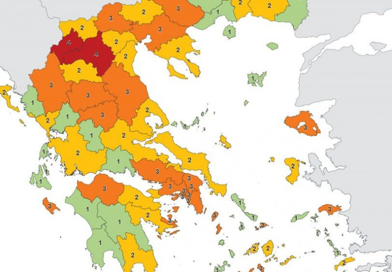Κορονοϊός: Ο νέος χάρτης υγειονομικής ασφάλειας, ποιες περιοχές είναι στο «κόκκινο» και ποιες στο «πορτοκαλί»